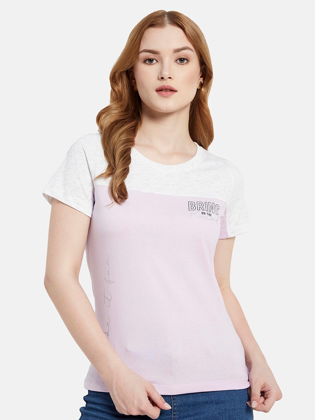 

METTLE Colourblocked Cotton Regular Fit T-shirt, Purple