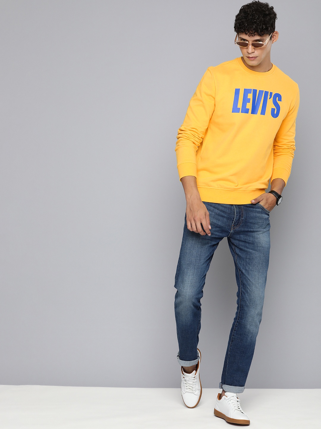

Levis Pure Cotton Brand Logo Printed Casual Sweatshirt, Yellow