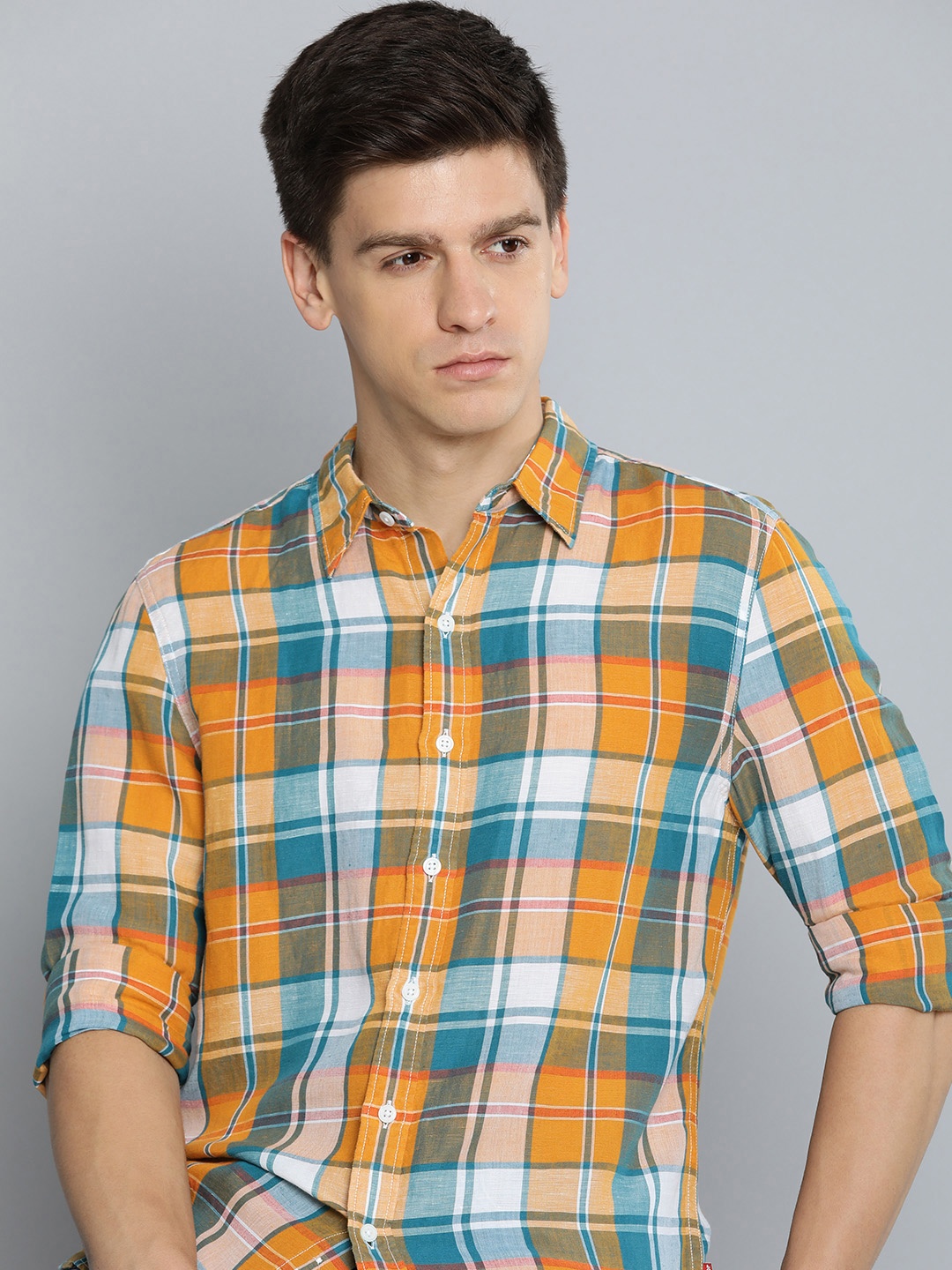 

Levis Slim Fit Checked Casual Shirt, Orange