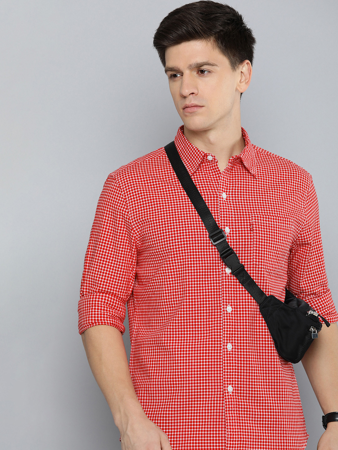 

Levis Slim Fit Checked Casual Shirt, Red