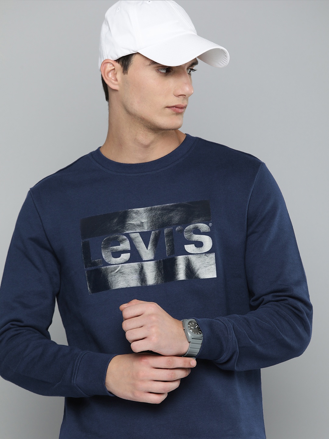 

Levis Pure Cotton Brand logo Printed Sweatshirt, Navy blue