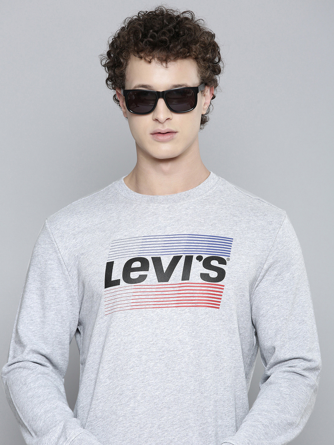 

Levis Pure Cotton Brand Logo Printed Sweatshirt, Grey
