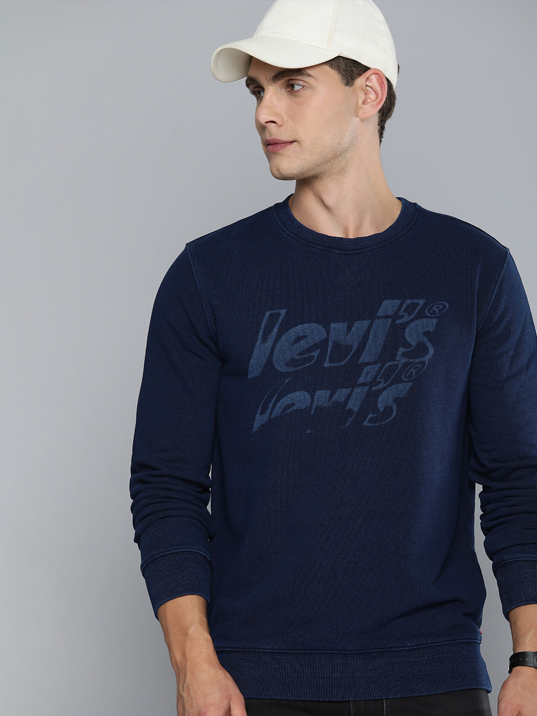 

Levis Brand Logo Printed Pullover Sweatshirt, Blue