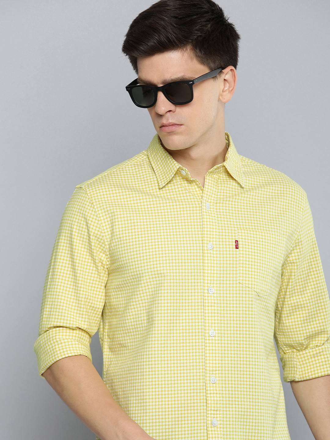 

Levis Slim Fit Checked Casual Shirt, Yellow