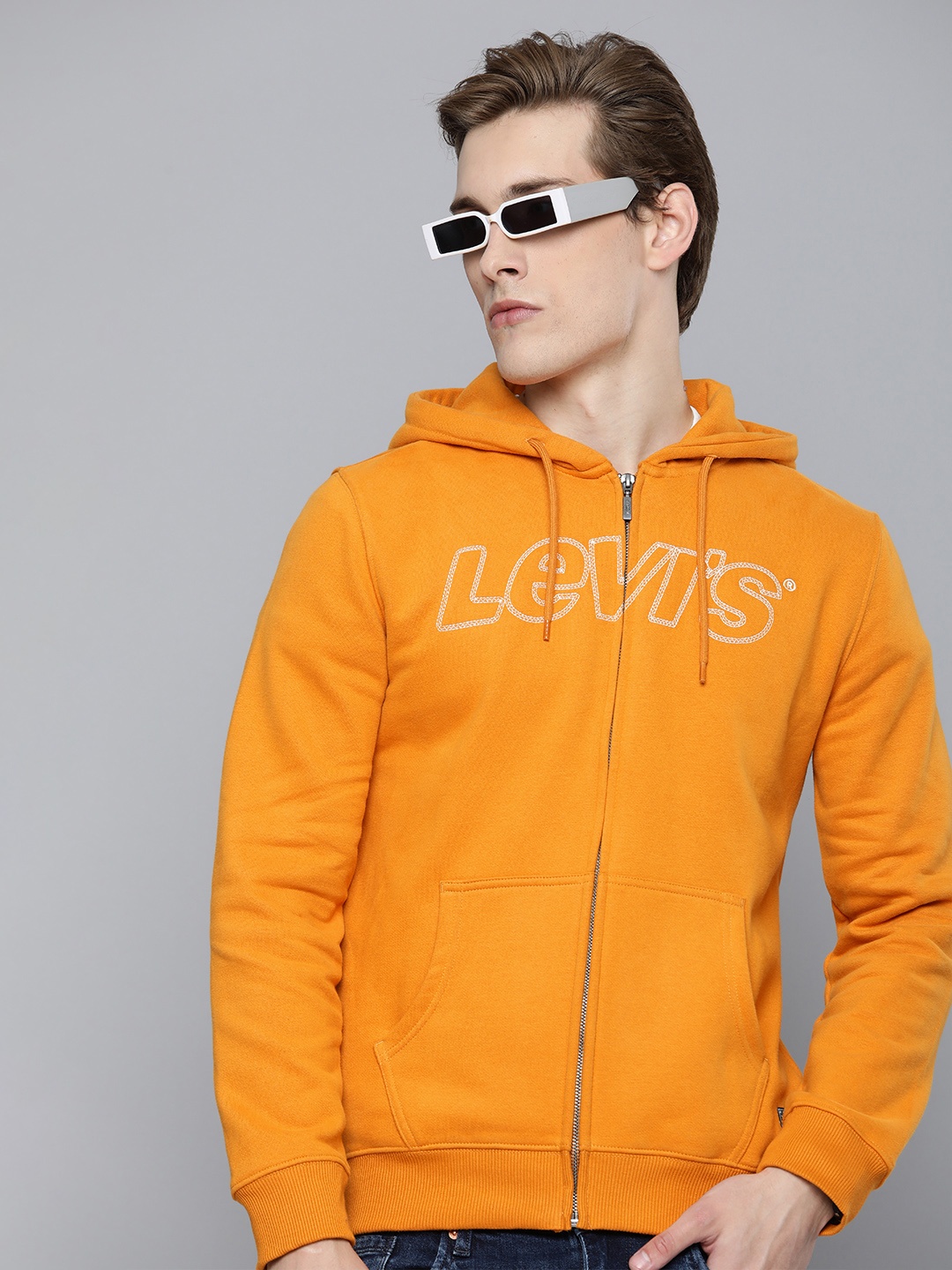 

Levis Men Printed Hooded Sweatshirt, Yellow