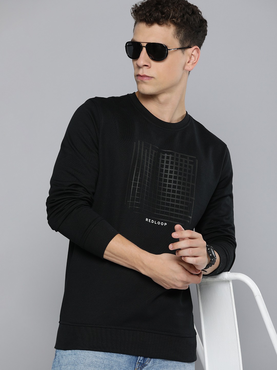 

Levis Pure Cotton Graphic Printed Pullover Sweatshirt, Black