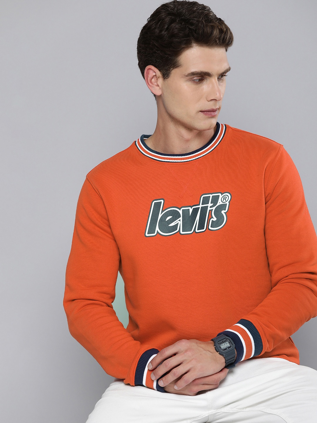 

Levis Brand Logo Printed Pullover Sweatshirt, Orange