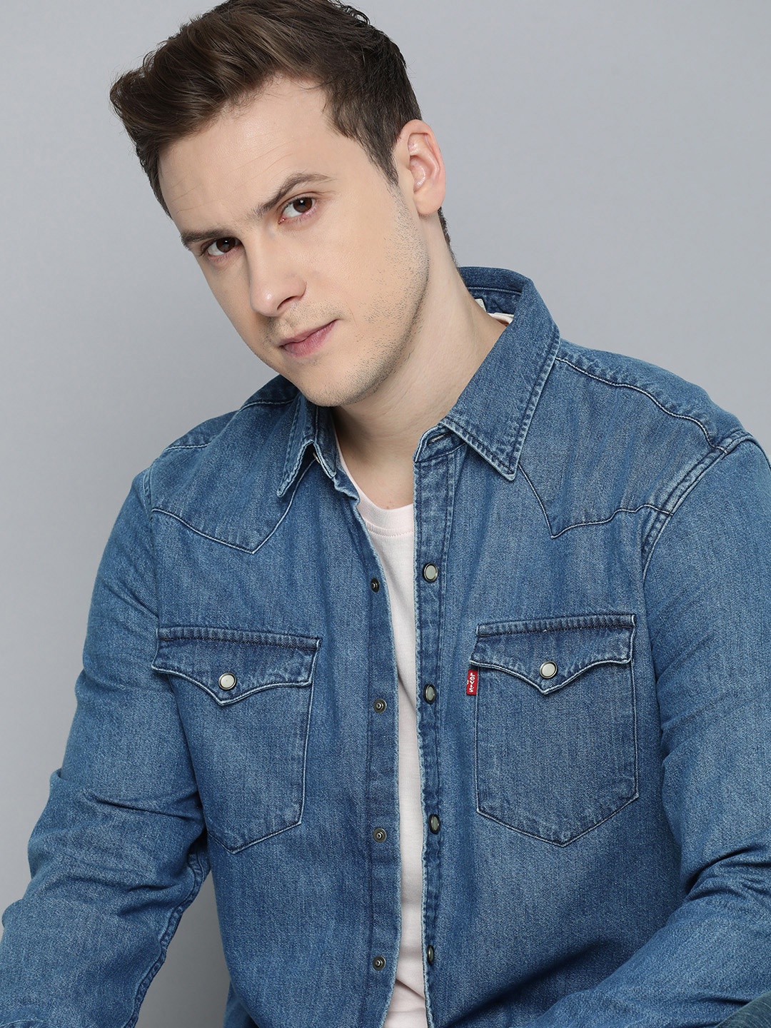 

Levis Slim Fit Denim Casual Shirt, Blue