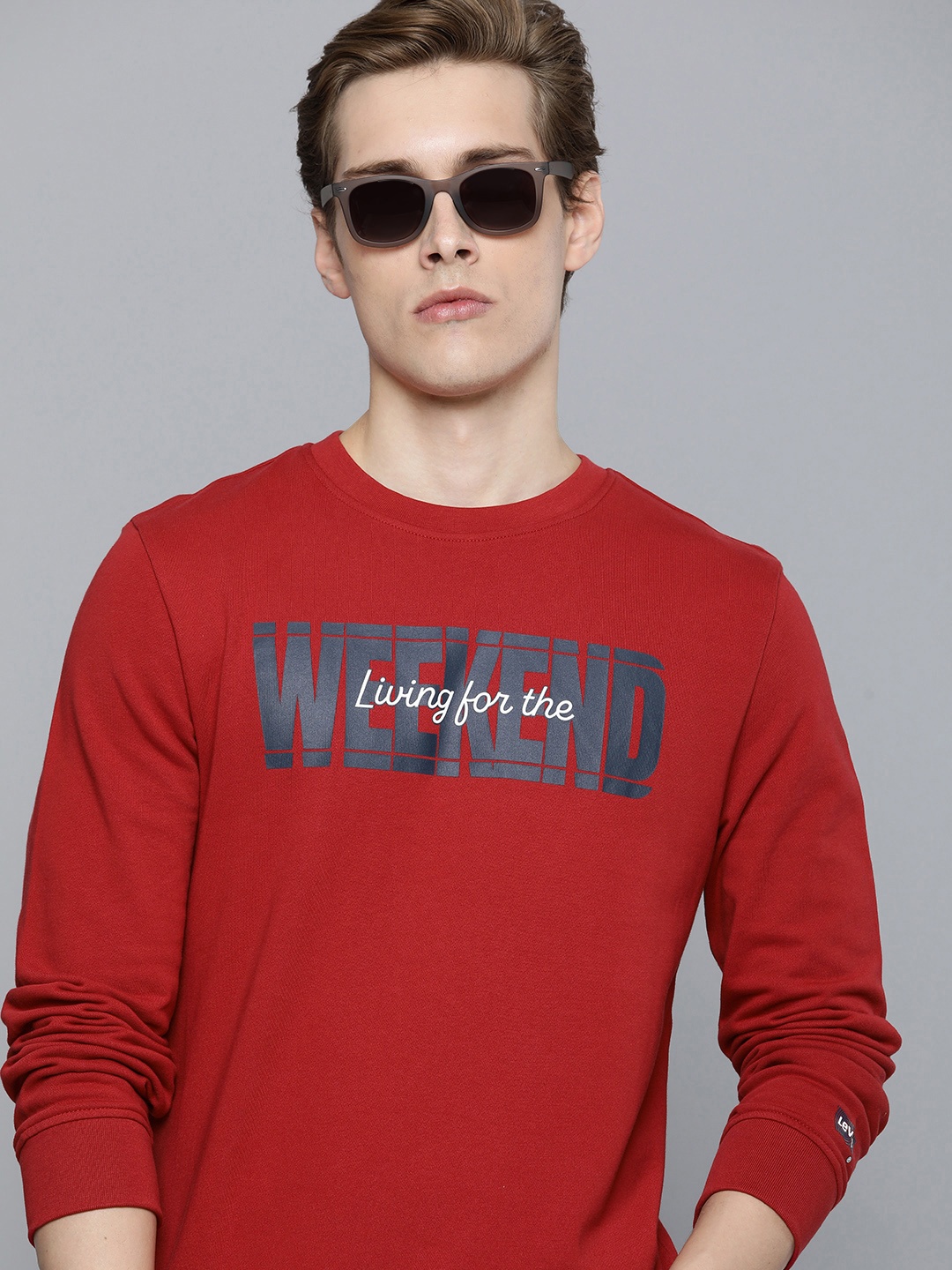 

Levis Typography Printed Pure Cotton Sweatshirt, Maroon