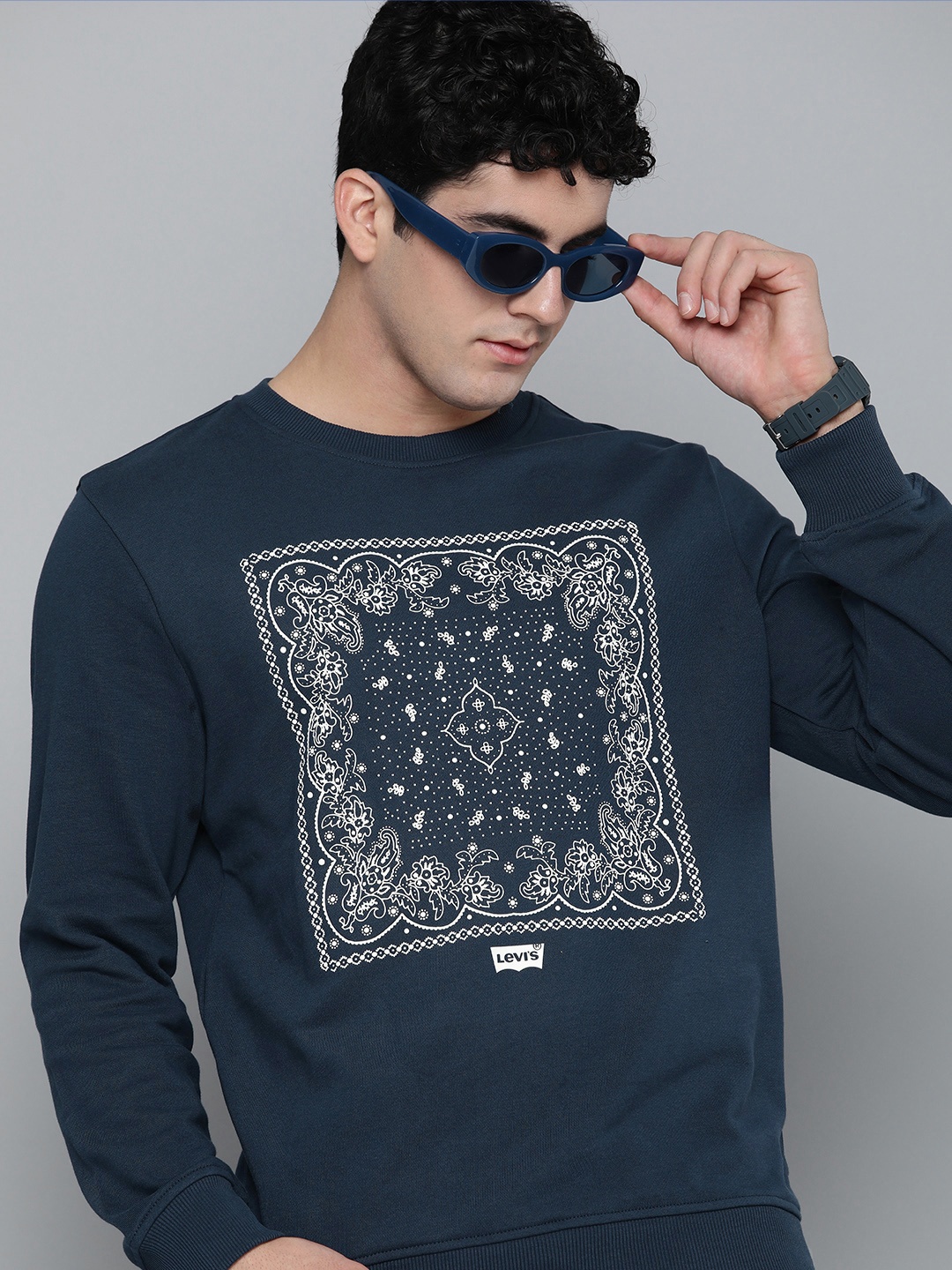 

Levis Graphic Printed Pure Cotton Sweatshirt, Teal