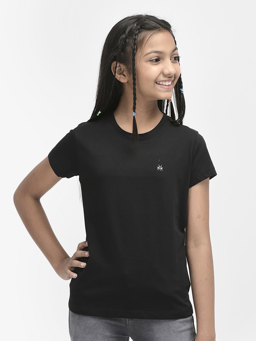 

Crimsoune Club Girls Cotton T-shirt, Black