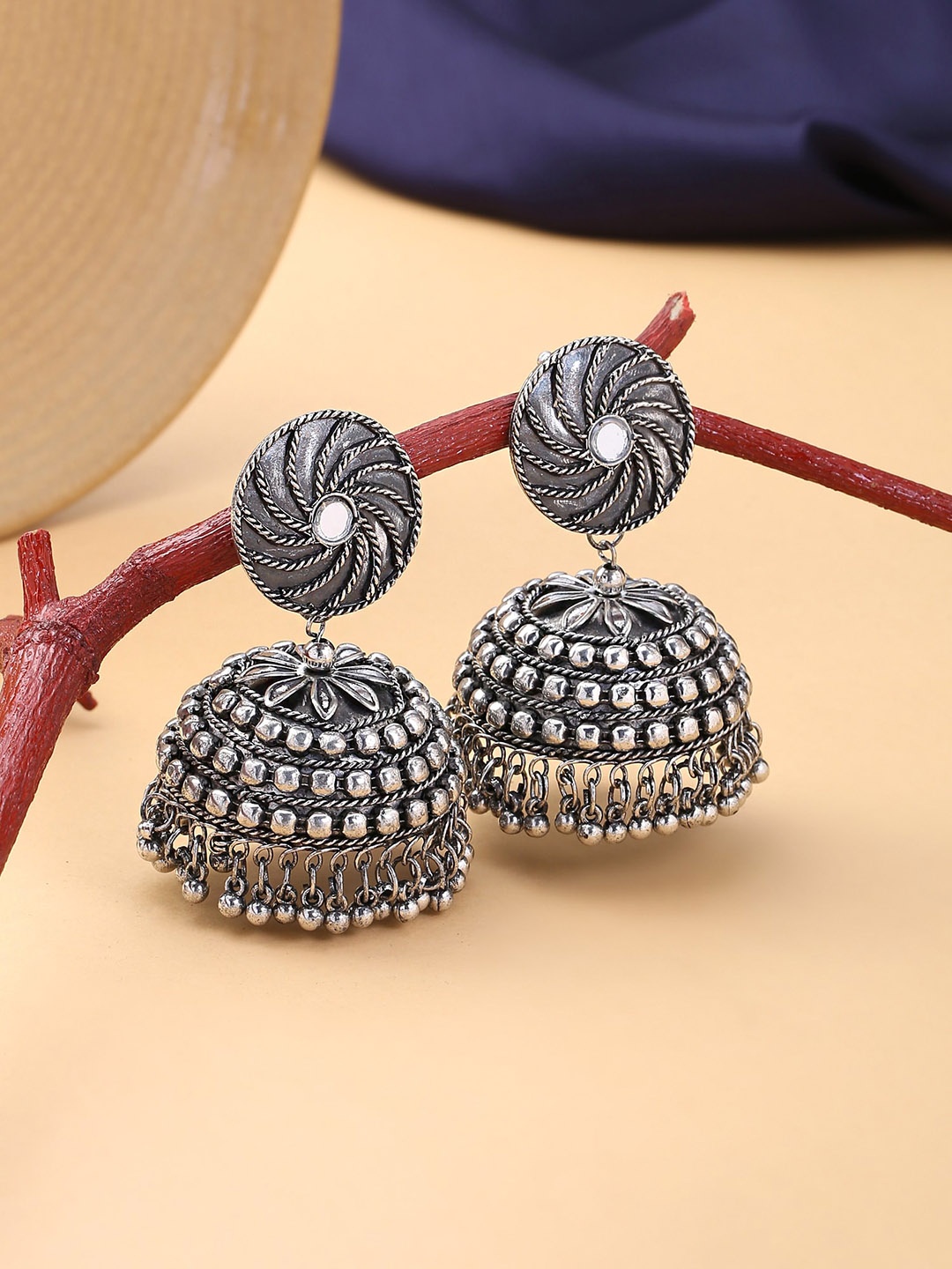

Yellow Chimes Silver-Toned Contemporary Ear Cuff Earrings