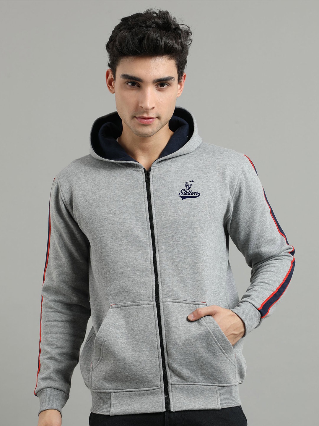 

STELLERS Hooded Long Sleeve Sweatshirt, Grey melange