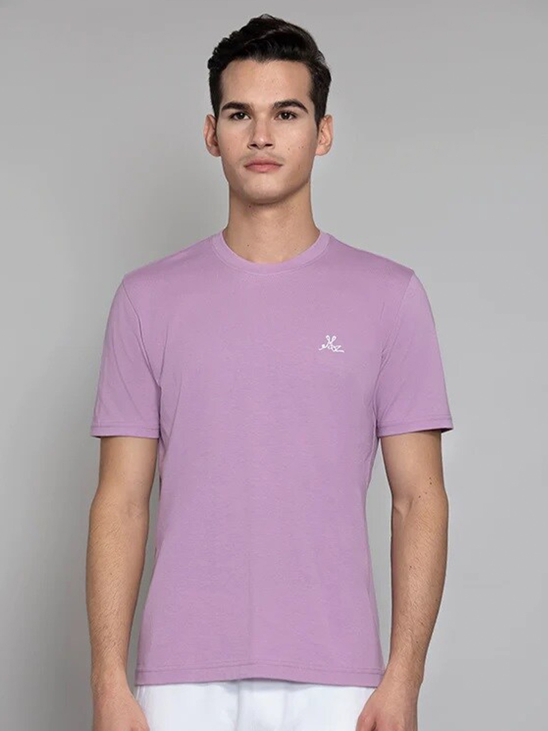 

Muvazo Cotton Knitted Regular-Fit T-shirt, Lavender