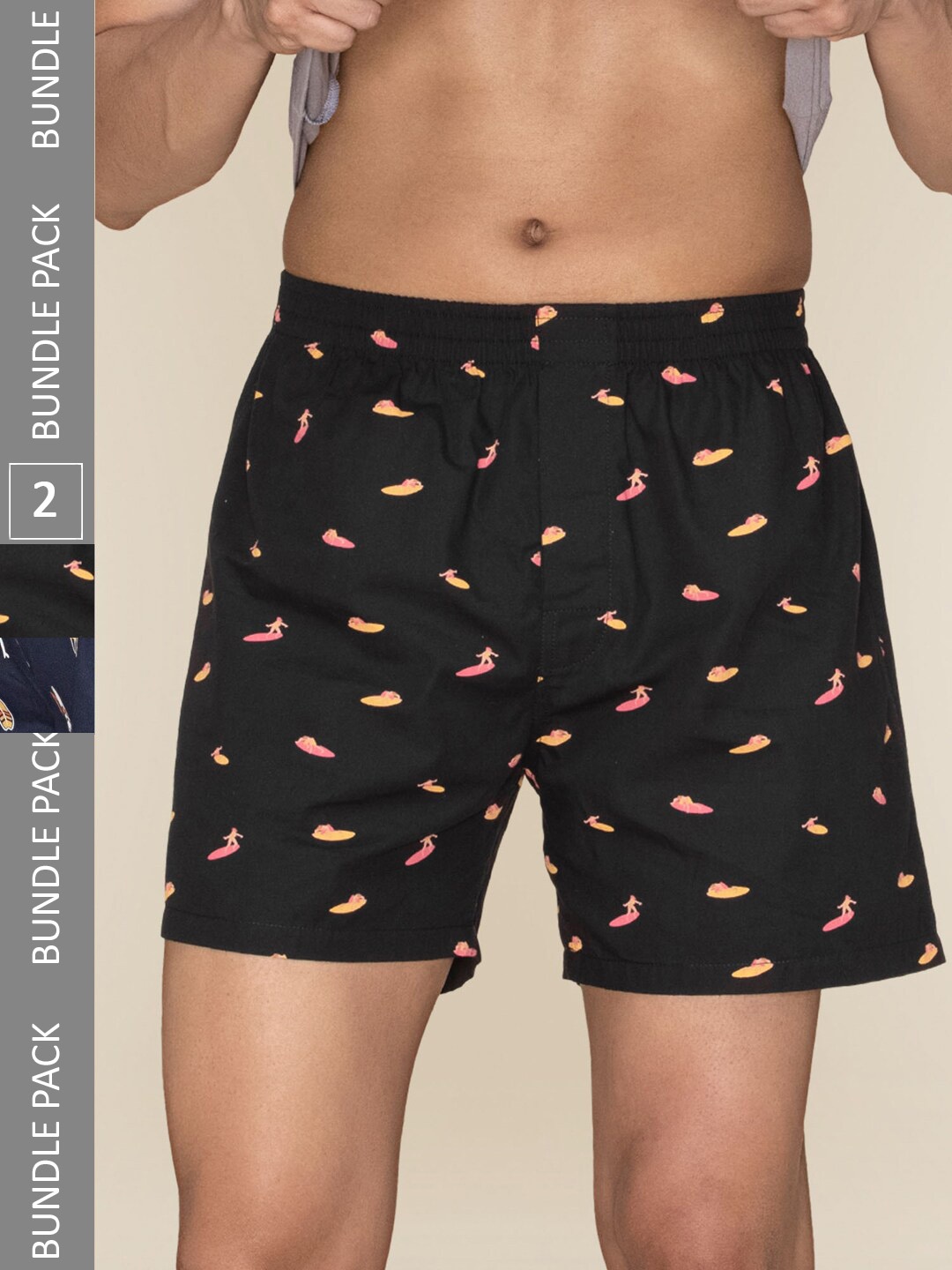 

XYXX Men Printed Pack of 2 Combed Cotton Splash Boxers-XYBOX2PCKN330, Blue
