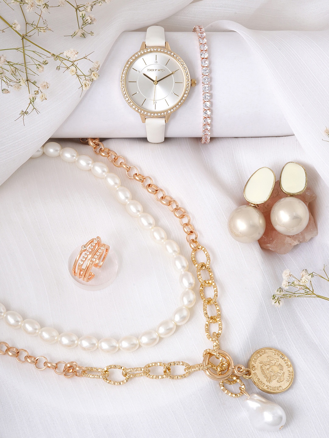 

JOKER & WITCH Love Stack Women Watch Gift Set, White
