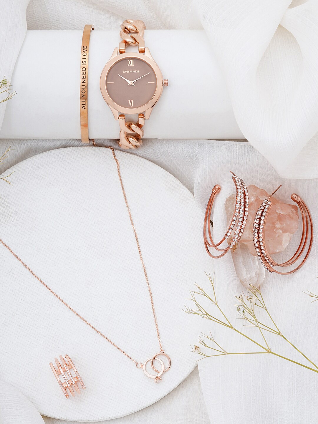 

JOKER & WITCH Women Watch Gift Set JWLS651, Rose gold