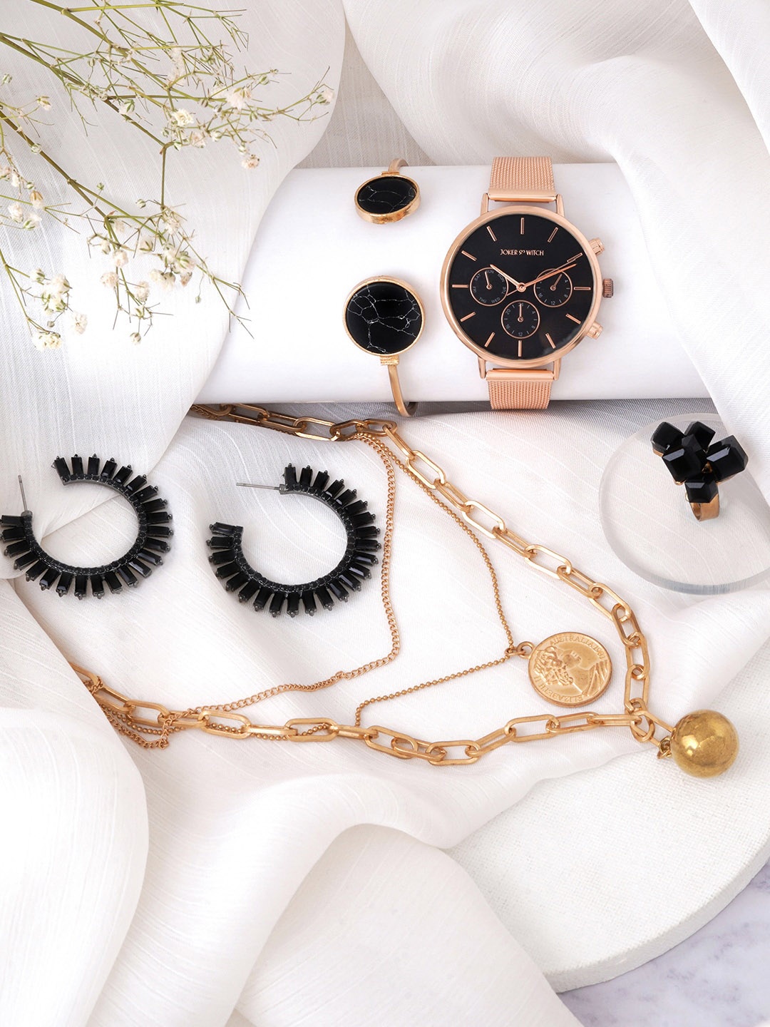

JOKER & WITCH Women Watch Gift Set JWLS598, Rose gold