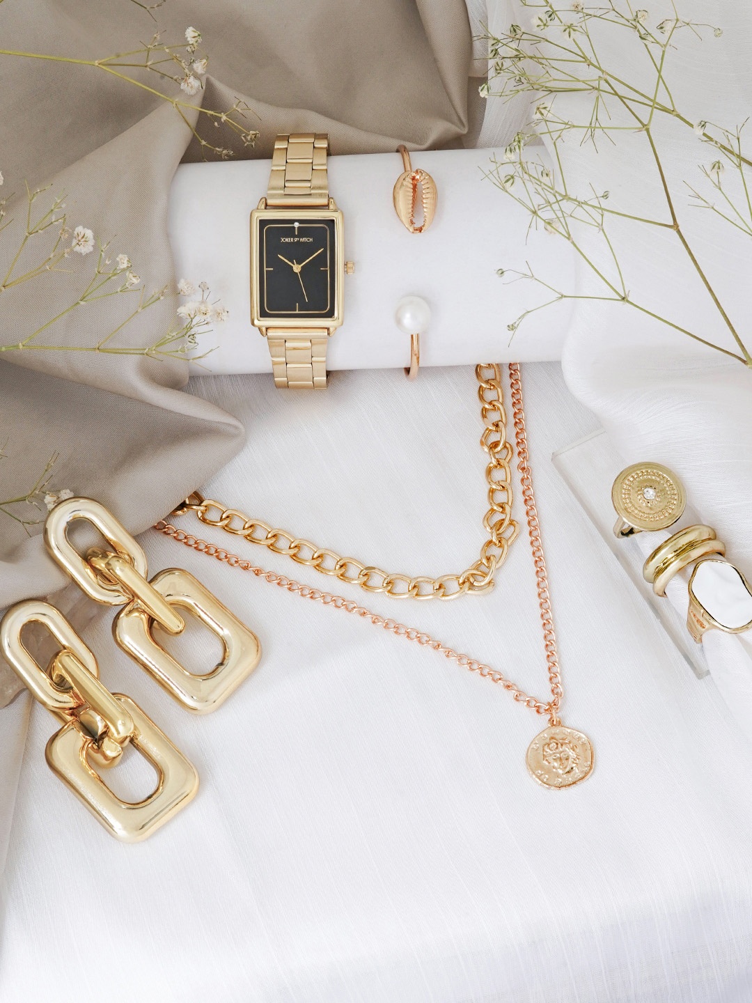 

JOKER & WITCH Women Watch Gift Set, Gold