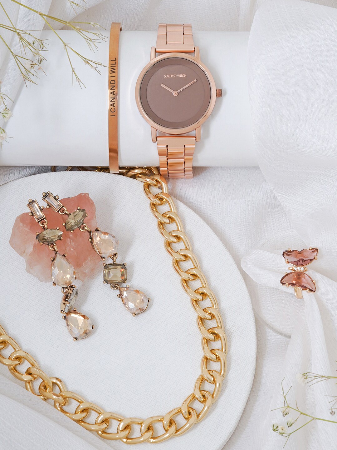 

JOKER & WITCH Women Watch Gift Set, Rose gold