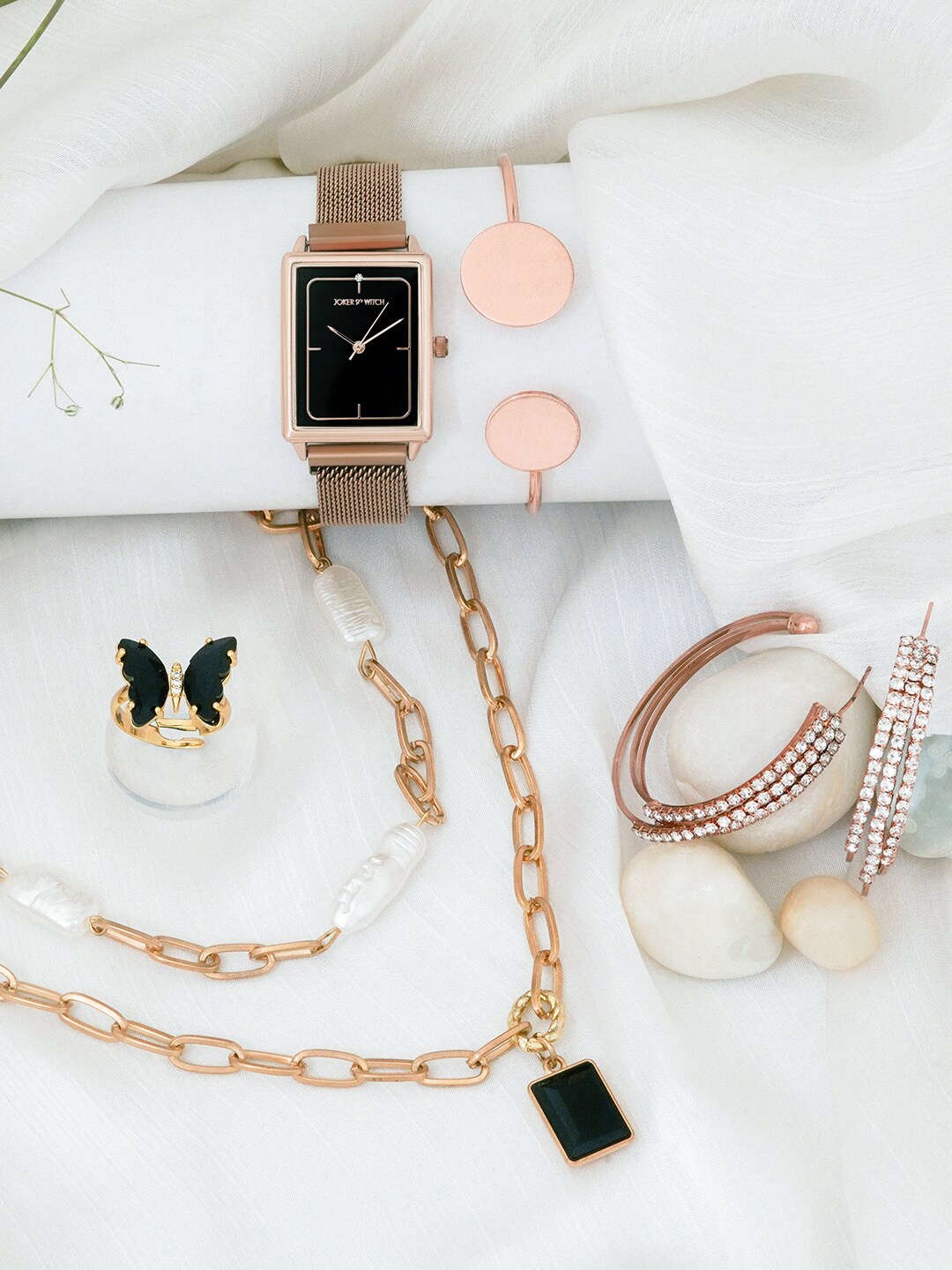 

JOKER & WITCH Women Watch Gift Set JWLS604, Rose gold