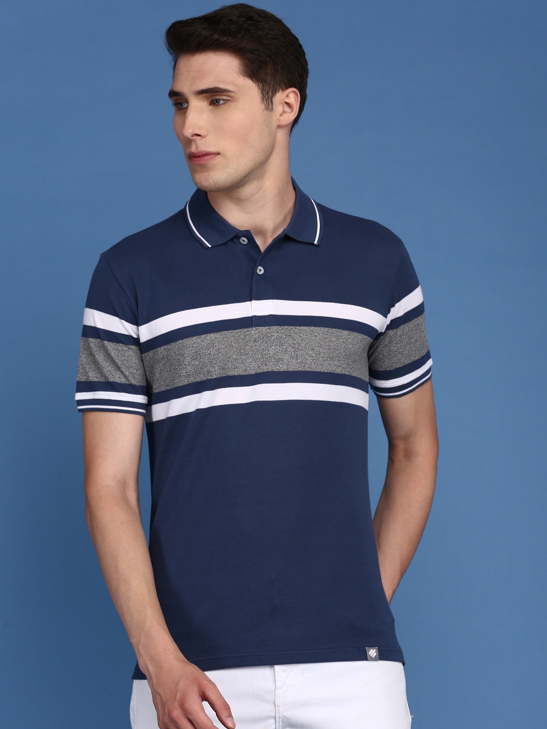 

ONN Assorted Colourblocked Polo Collar Cotton T-shirt