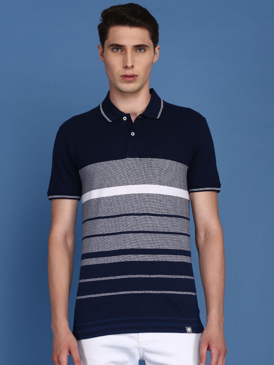 ONN Men Assorted Striped Polo Collar T-shirt