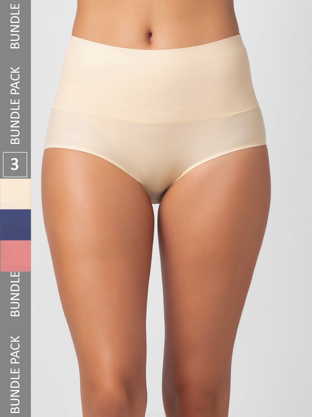 

NOIRA Women Pack Of 3 Assorted Seamless Hipster Briefs 873_SNblPi_NO