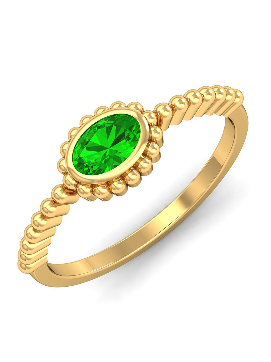 

KUBERBOX British 18KT Gold Peridot Ring-2.76gm