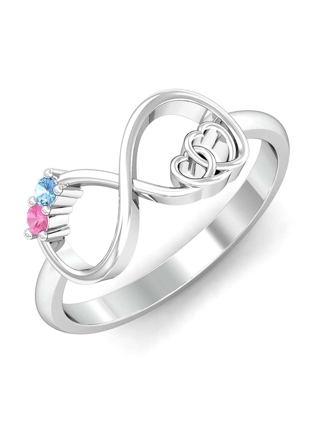 

KUBERBOX Infinite 18KT White Gold Ring-2.84gm, Silver