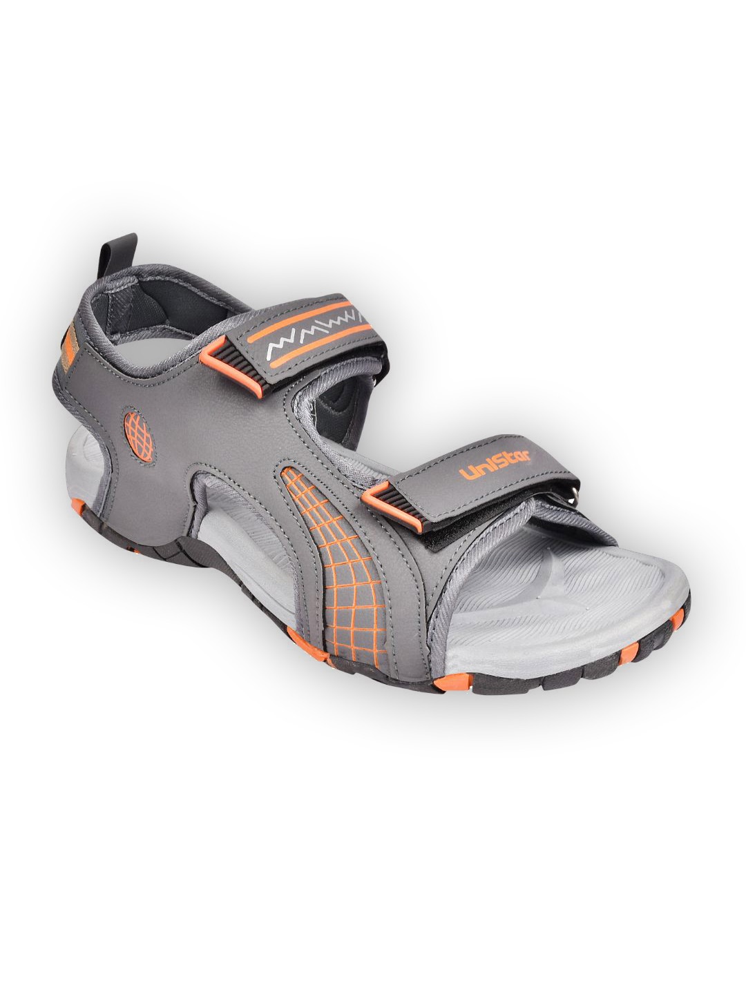 

UNISTAR Men Printed Sports Sandals, Grey