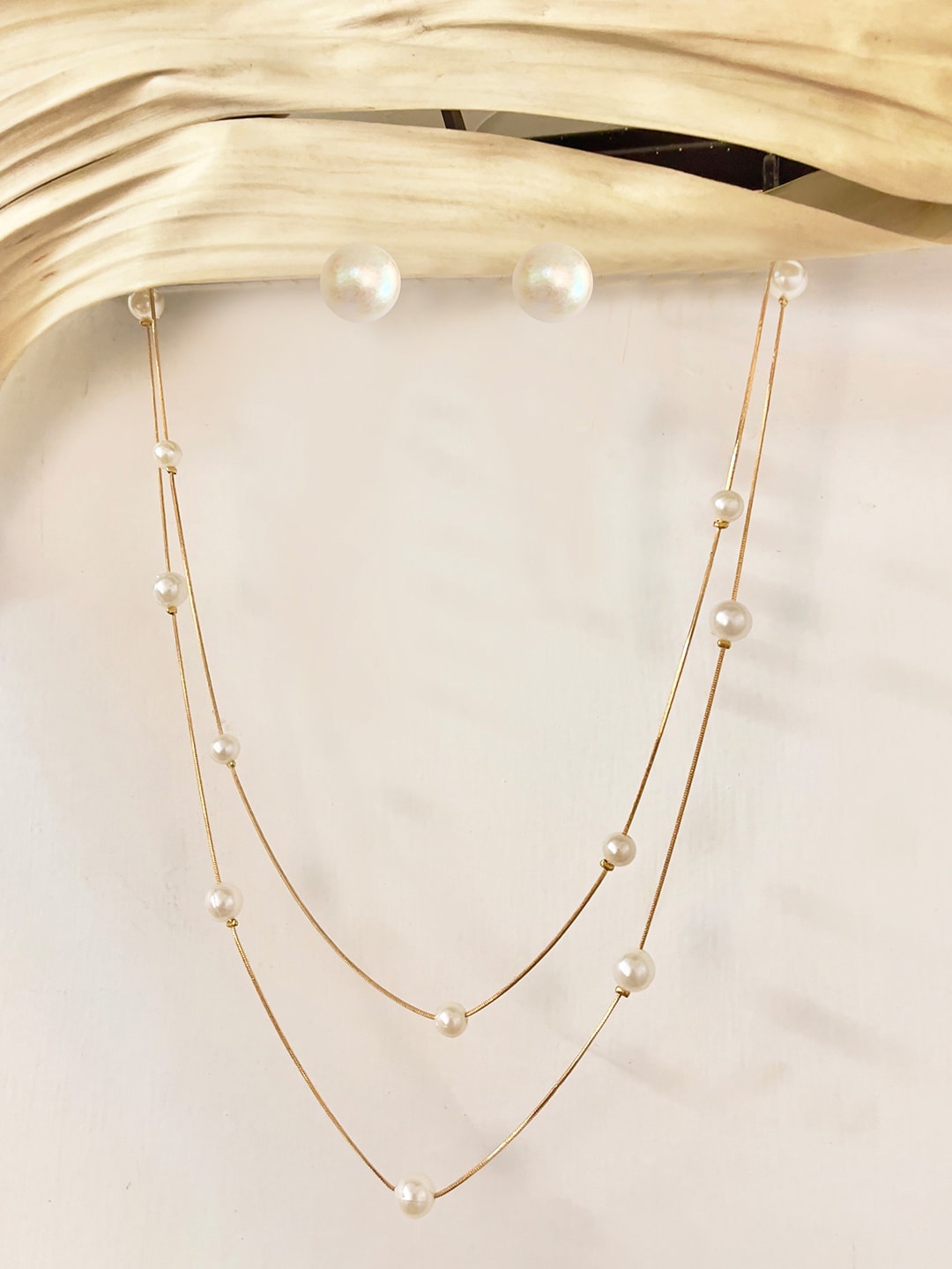 

Ayesha Set Of 2 Gold-Plated Pearl-Studded & Beaded Layered Jewellery Set