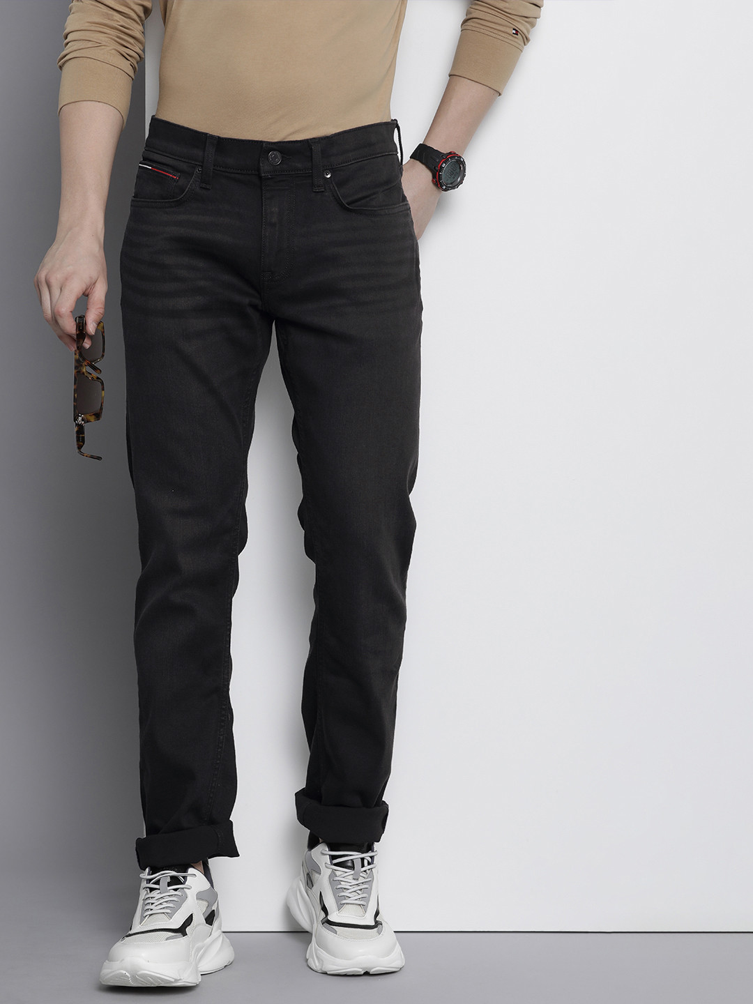 

Tommy Hilfiger Men Slim Fit Stretchable Jeans, Black