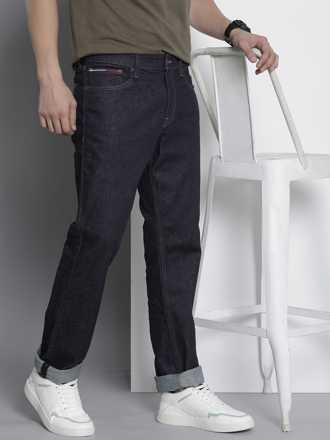 

Tommy Hilfiger Men Straight Fit Stretchable Jeans, Navy blue