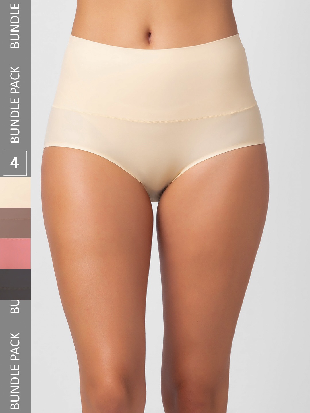 

NOIRA Women Pack Of 4 Assorted Seamless Hipster Briefs