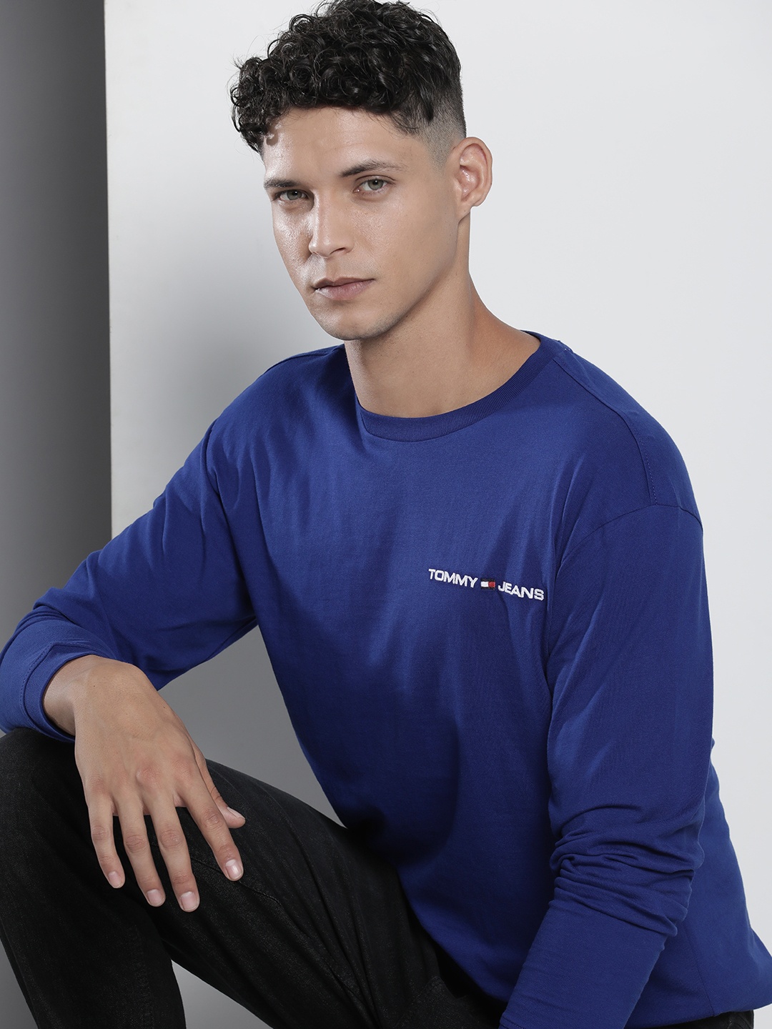 

Tommy Hilfiger Round Neck Pure Cotton T-shirt, Blue