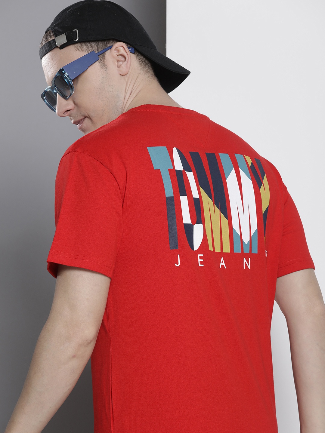 

Tommy Hilfiger Brand Logo Printed Pure Cotton T-shirt, Red