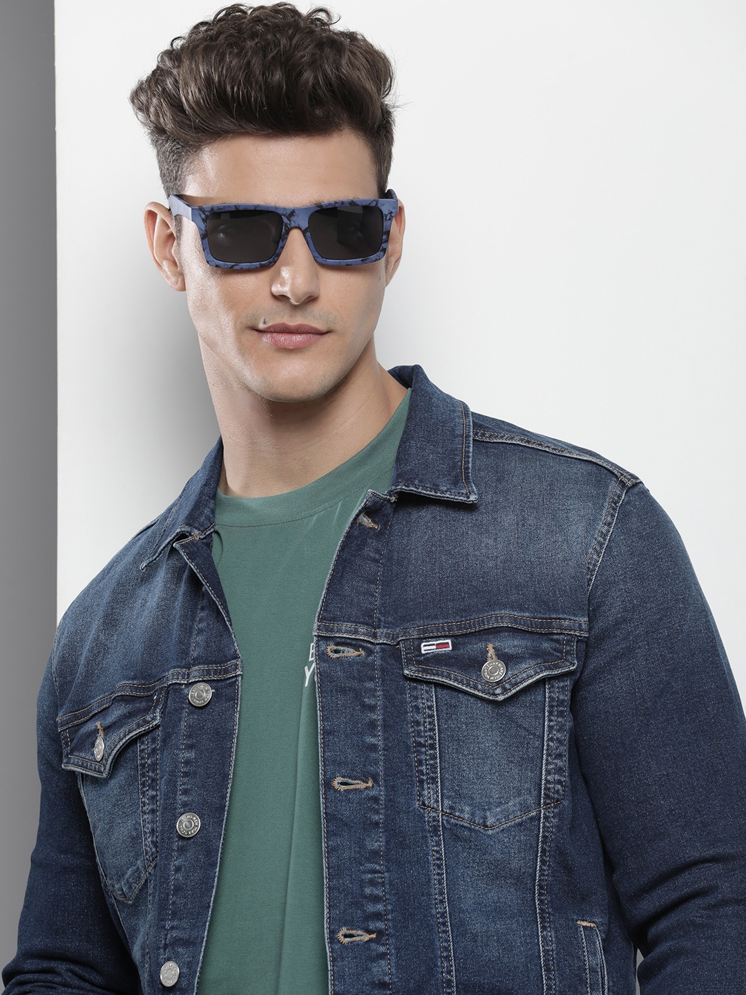

Tommy Hilfiger Solid Spread-Collar Denim Jacket, Blue