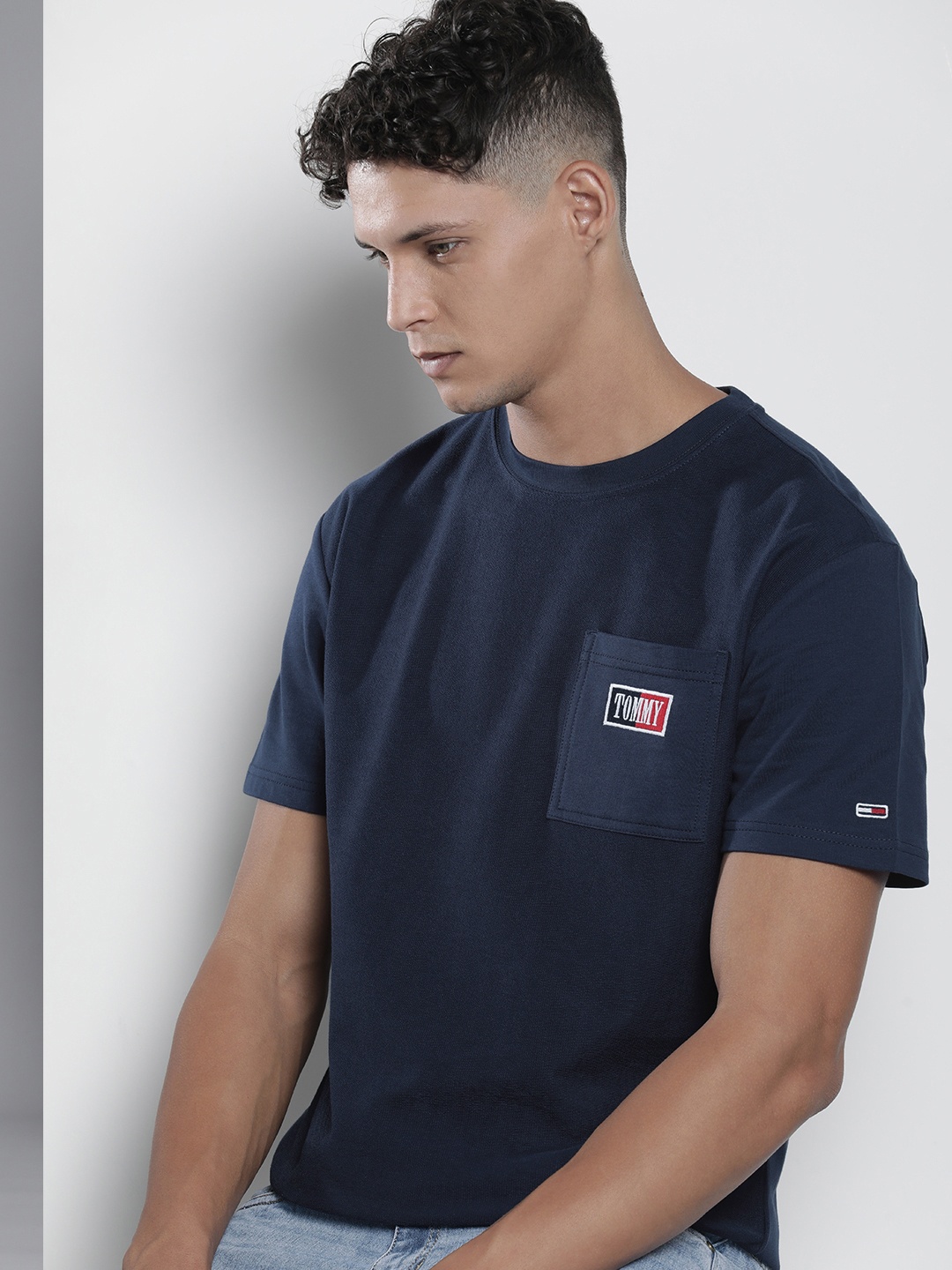 

Tommy Hilfiger Solid Pure Cotton With Chest Pocket T-shirt, Navy blue