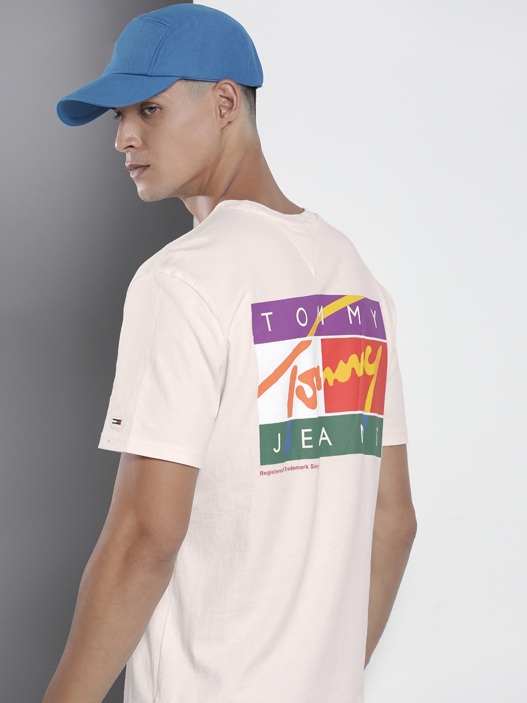 

Tommy Hilfiger Brand Logo Printed Pure Cotton T-shirt, Cream