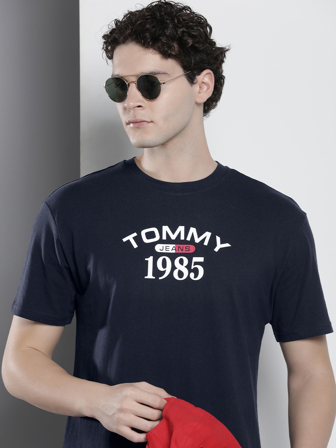 

Tommy Hilfiger Brand Logo Printed Pure Cotton T-shirt, Navy blue