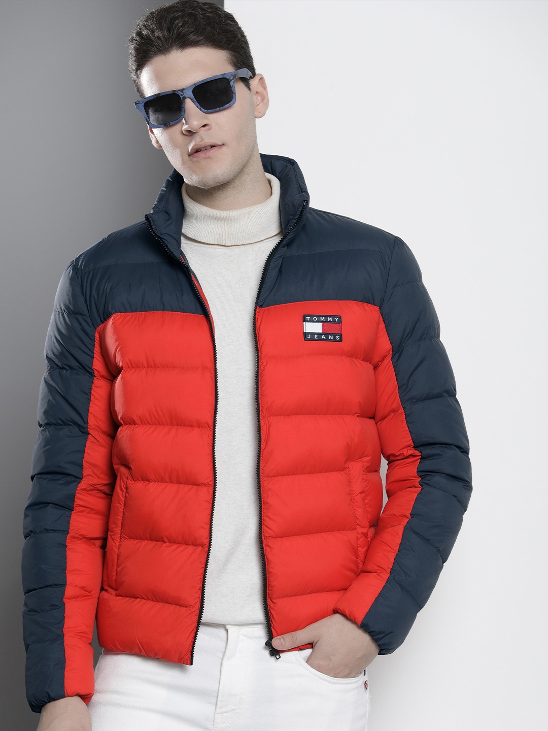 

Tommy Hilfiger Colourblocked Puffer Jacket, Red