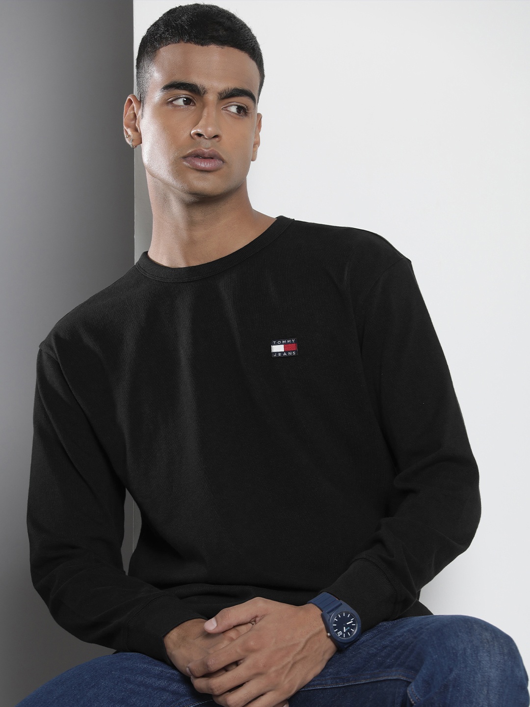 

Tommy Hilfiger Pure Cotton Solid Regular Fit Casual T-shirt, Black