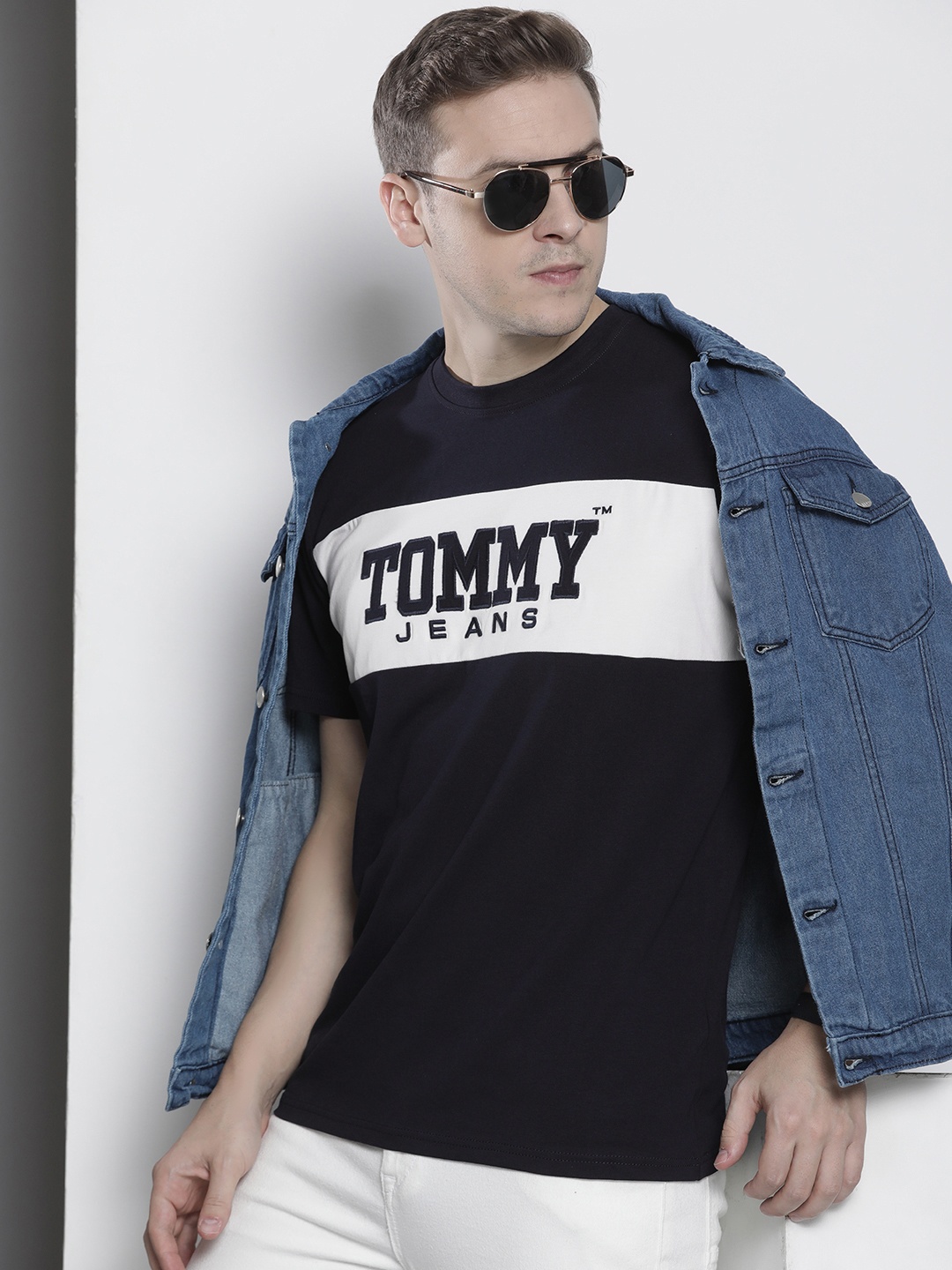 

Tommy Hilfiger Slim Fit Brand Logo Printed Casual T-shirt, Navy blue