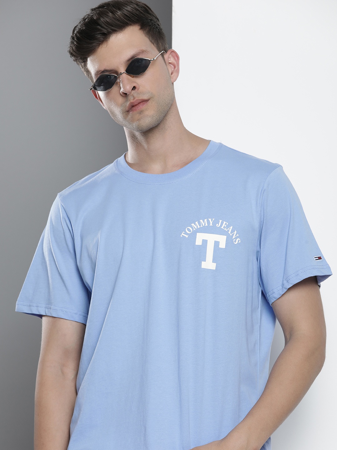 

Tommy Hilfiger Brand Logo Printed Pure Cotton T-shirt, Blue