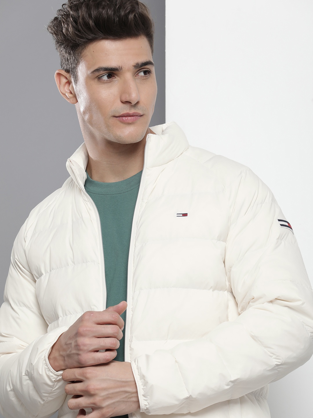 

Tommy Hilfiger Solid Mock-Collar Puffer Jacket, White