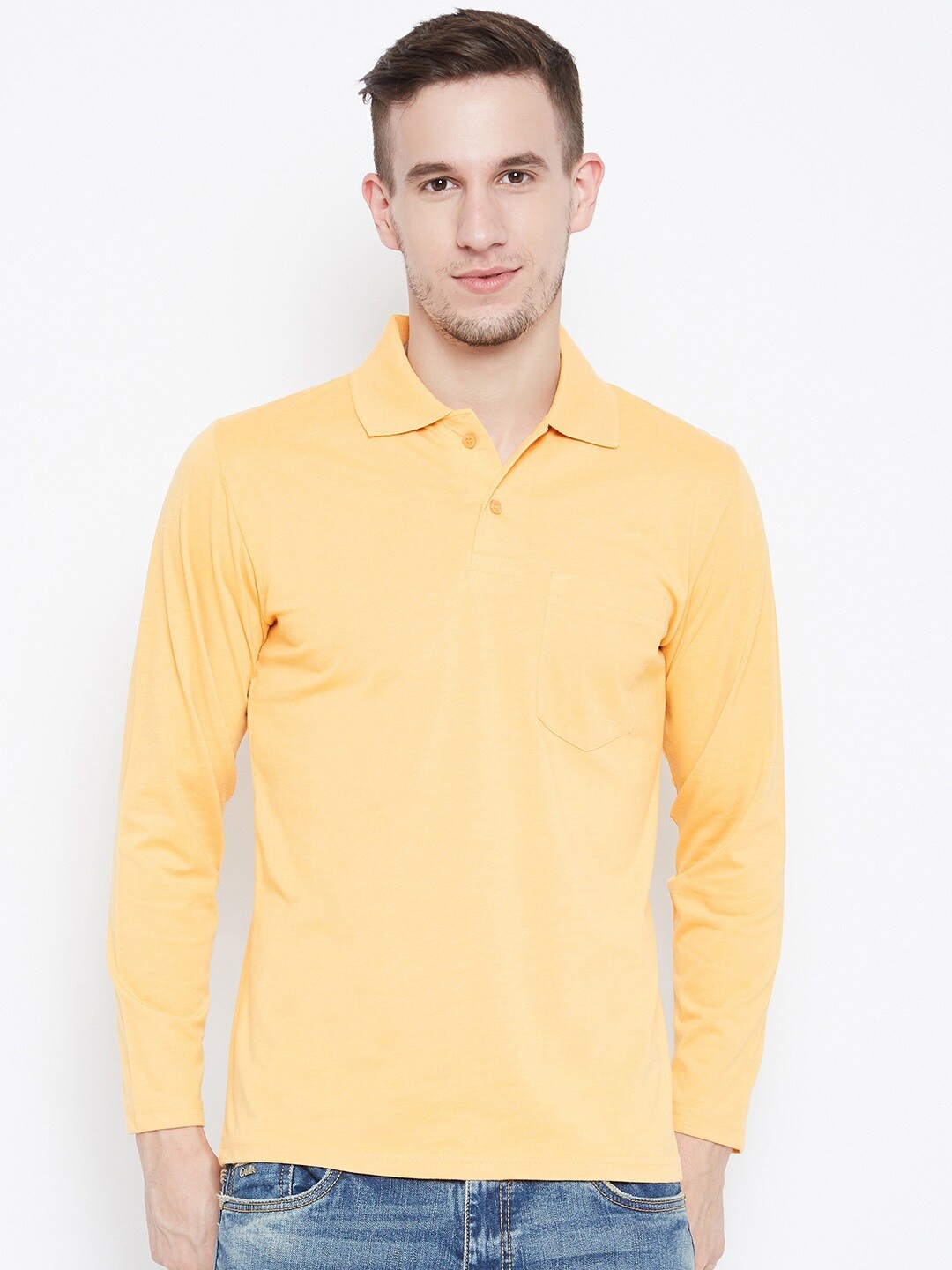 

Camey Polo Collar Cotton T-Shirt, Yellow