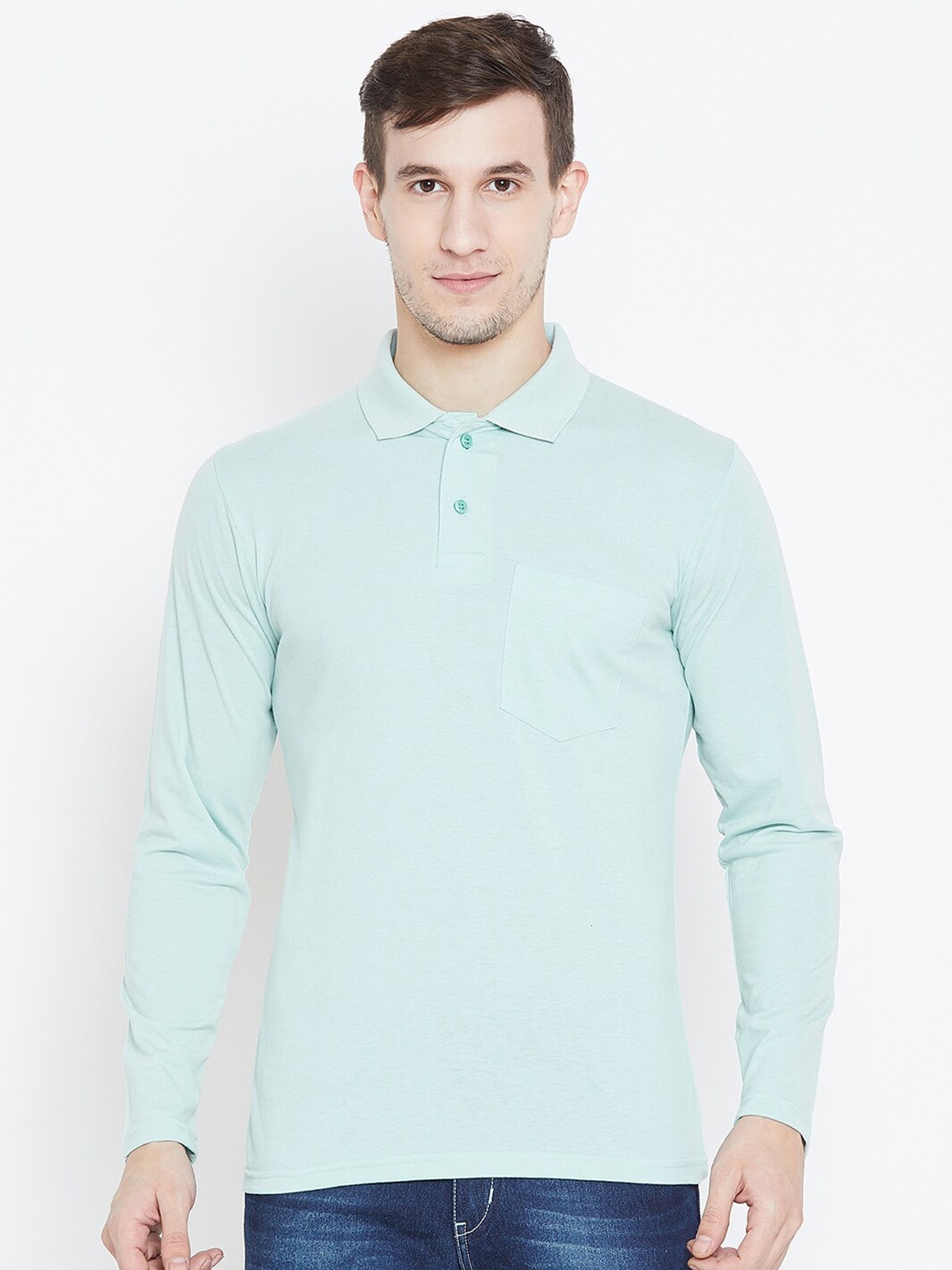 

Camey Polo Collar Cotton T-Shirt, Green