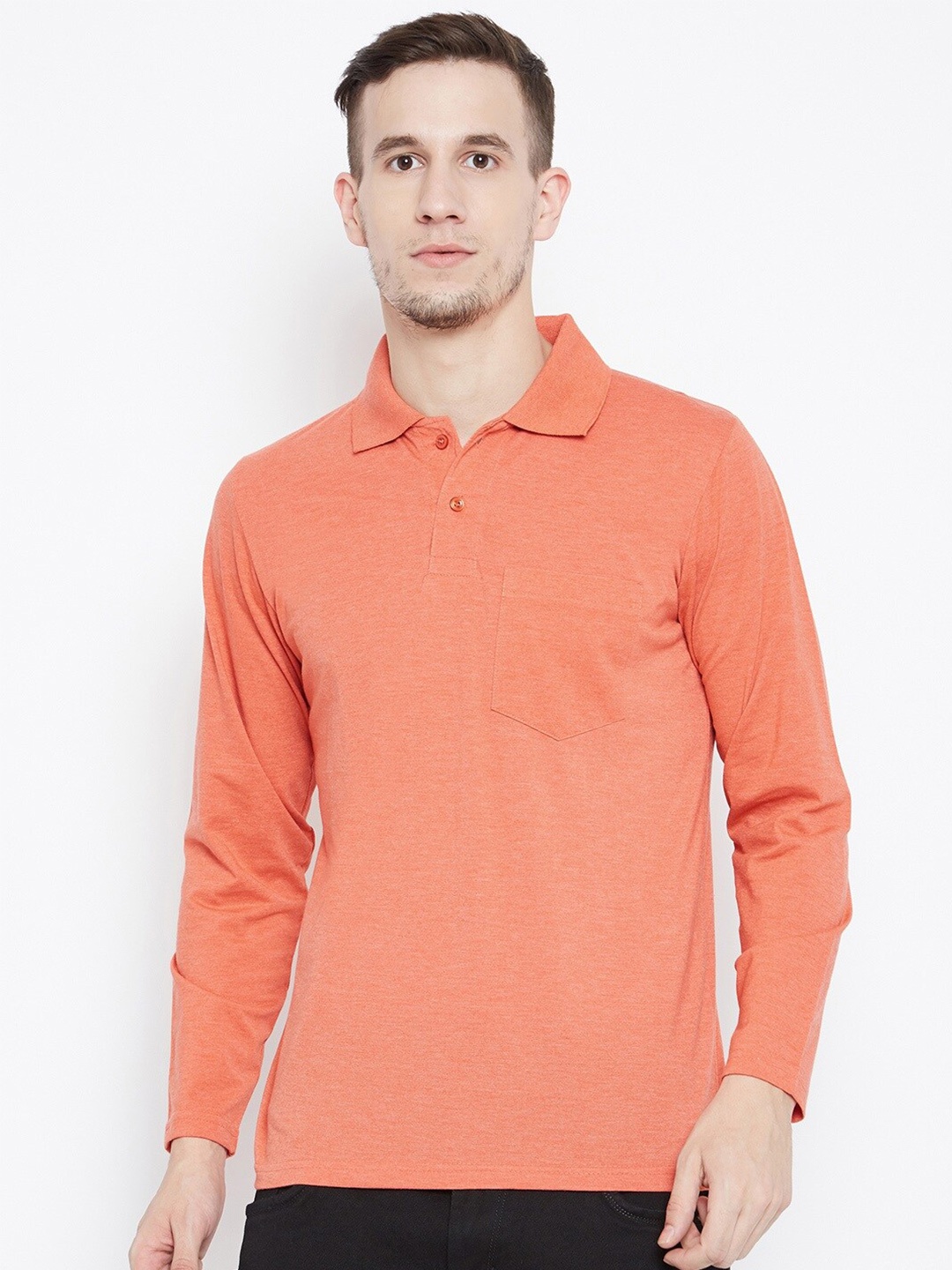 

Camey Polo Collar Cotton T-shirt, Orange