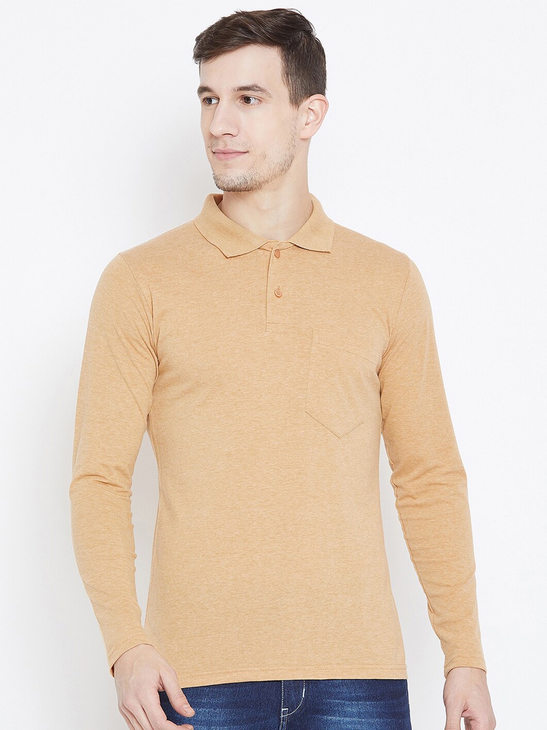 

Camey Polo Collar Cotton T-Shirt, Cream